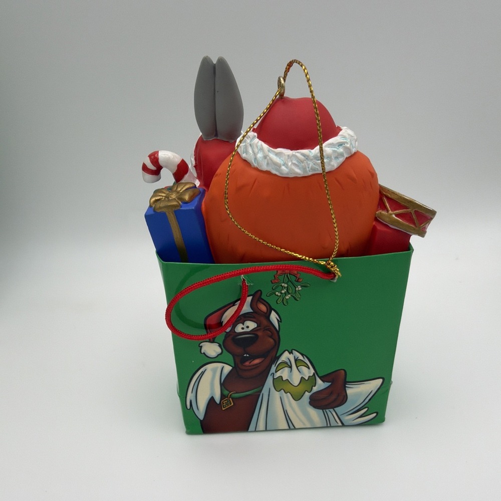 Vintage Warner Bros Store Looney Tunes Bugs Bunny Holiday Bag Christmas Ornament - Picture 4 of 8